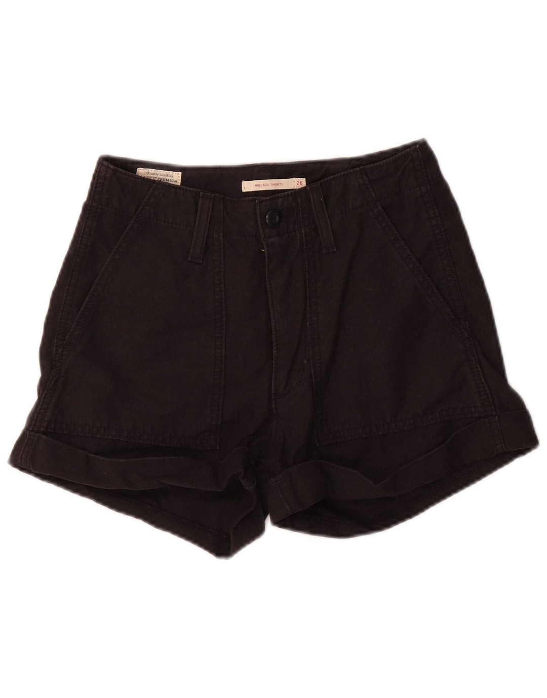 Levi's Womens Ribcage Chino Shorts W26 Small Black Cotton