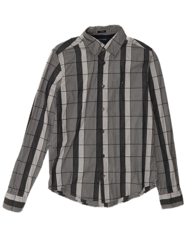 Tommy Hilfiger Mens New York Fit Shirt XS Grey Check Cotton