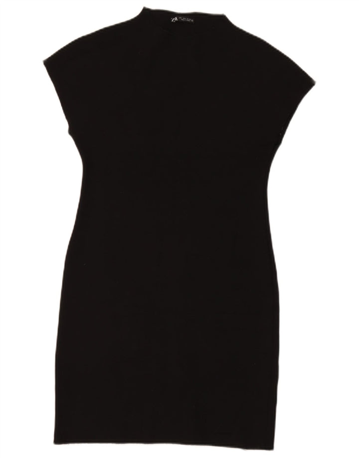 Zara Womens Sheath Dress UK 14 Large Black