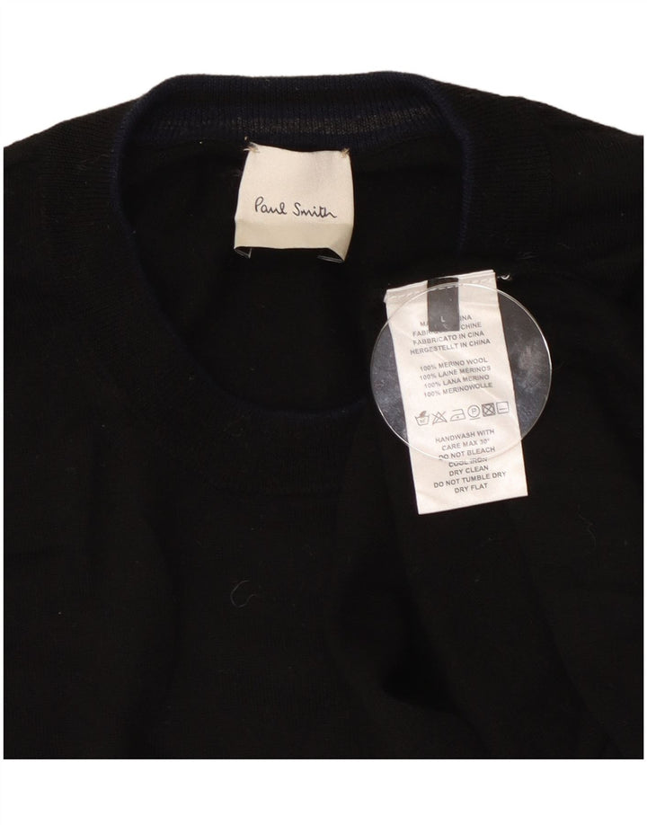Paul Smith Mens Crew Neck Jumper Sweater Large Black Wool
