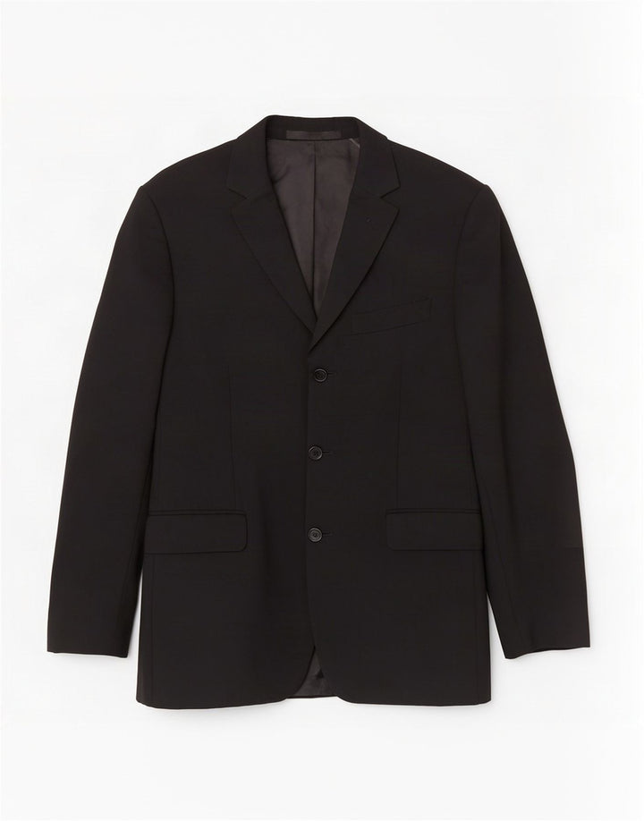 Jaqueta blazer masculina de 3 botões Marks & Spencer Reino Unido 38 lã preta média