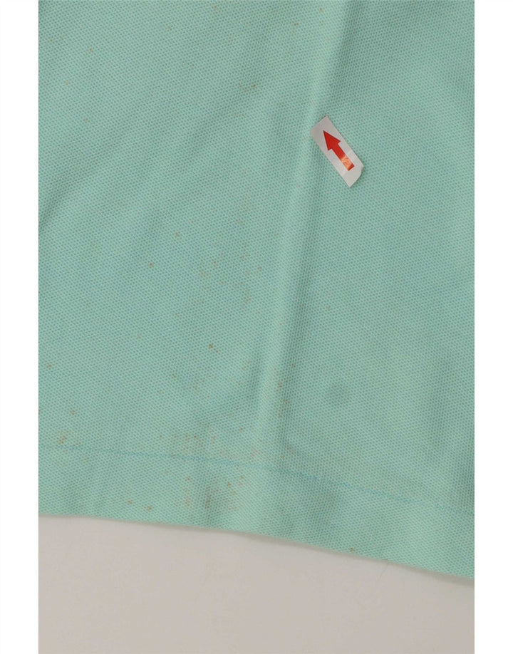 Fila Mens Long Sleeve Polo Shirt IT 48 Medium Turquoise Cotton