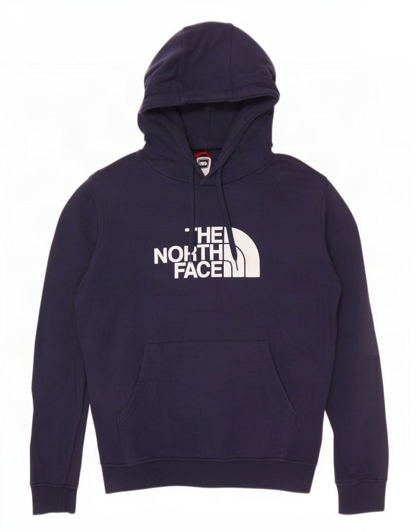 The North Face Mens Graphic Hoodie Jumper Large Navy Blue Cotton