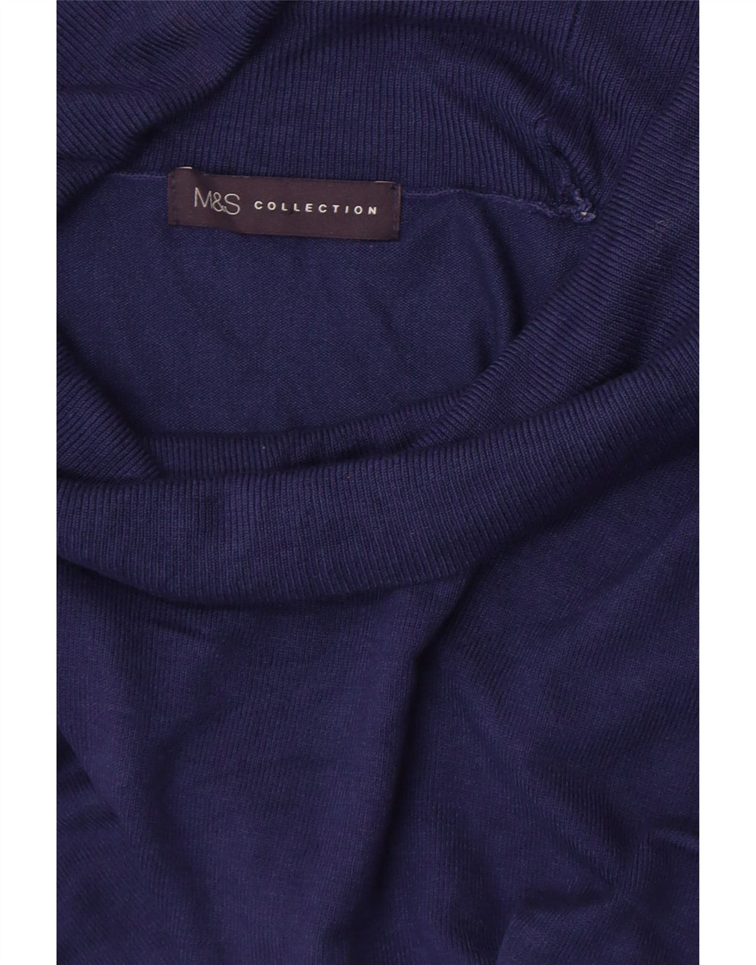 Marks & Spencer Womens Roll Neck Jumper Sweater UK 10 Small Navy Blue