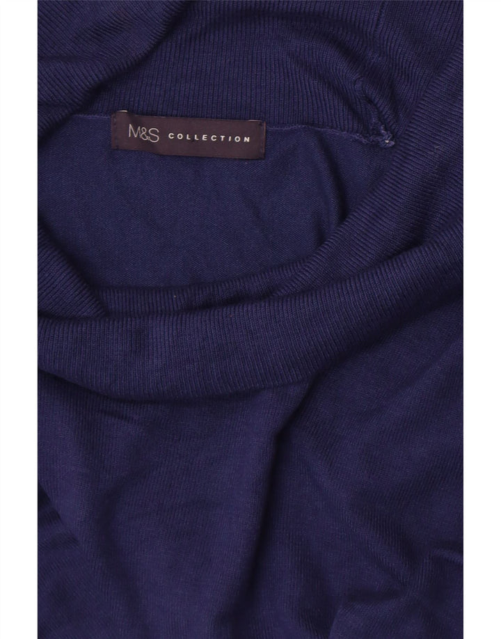 Marks & Spencer Womens Roll Neck Jumper Sweater UK 10 Small Navy Blue
