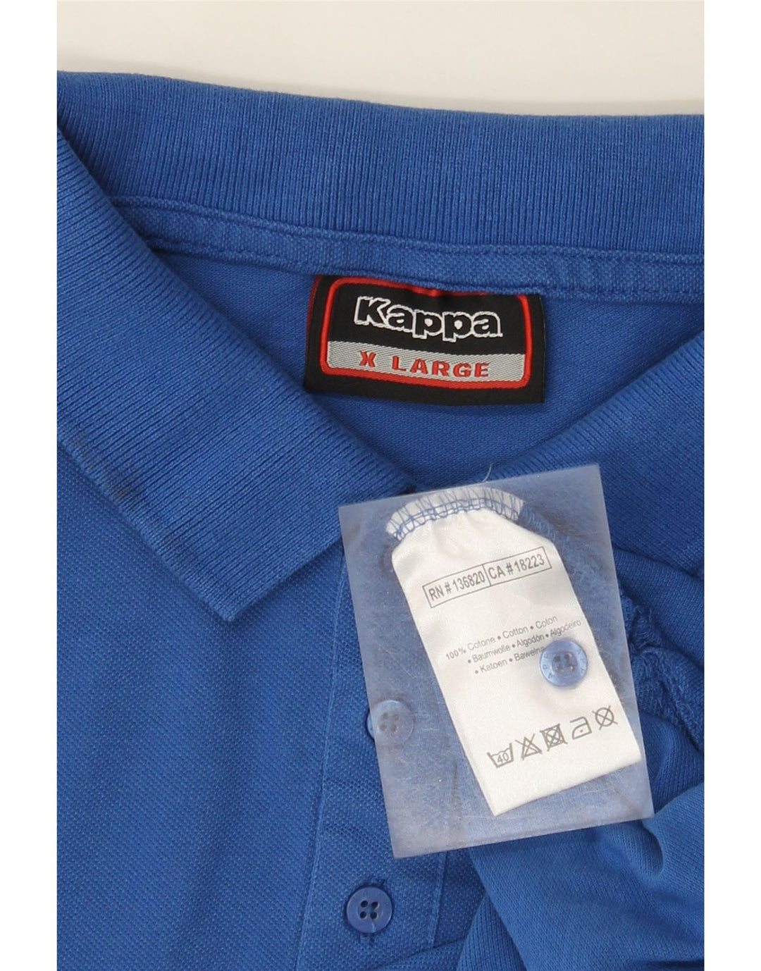 Kappa Mens Polo Shirt XL Blue Cotton