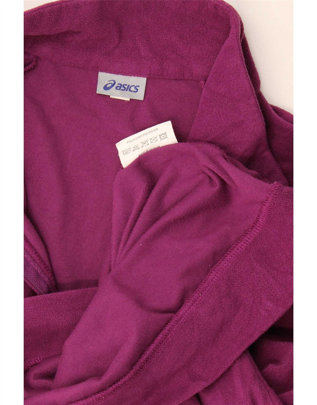 Asics Womens Zip Neck Fleece Jumper UK 16 Large Purple Polyester