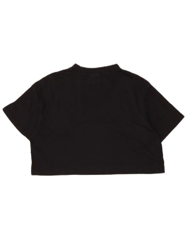 Nike Damen Crop Oversize Graphic T-Shirt Top UK 6 XS Schwarz