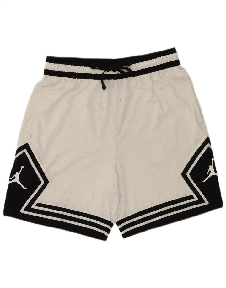 Jordan Herre Dri Fit grafiske sportsshorts Medium White Colourblock Polyester