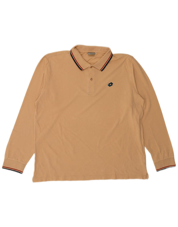 Lotto Langærmet polotrøje til mænd UK 46/48 3XL Beige Bomuld