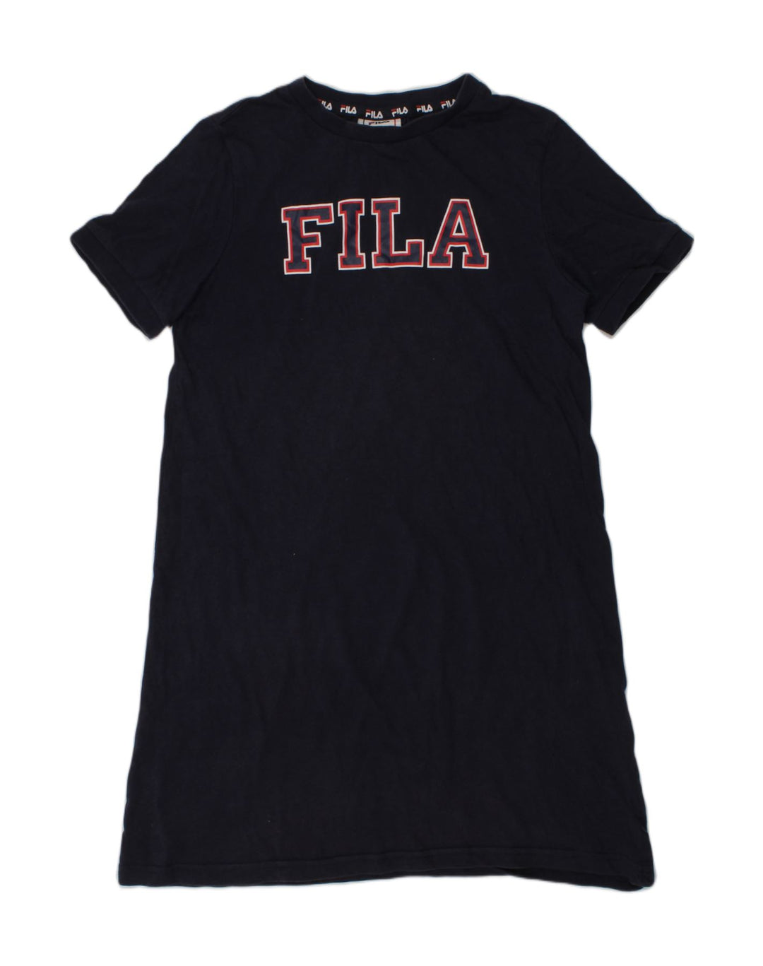 FILA Girls Graphic T-Shirt Dress 9-10 Years Navy Blue Cotton | Vintage Fila | Thrift | Second-Hand Fila | Used Clothing | Messina Hembry 