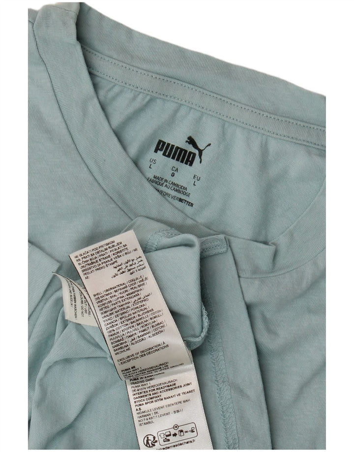 Puma Mens Graphic T-Shirt Top Large Turquoise Cotton