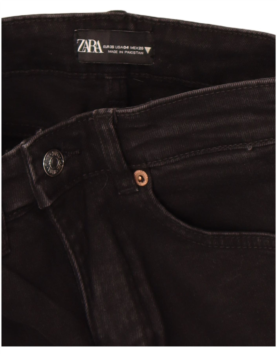 Zara Dame Bootcut Jeans EU 36 XS W26 L25 Sort