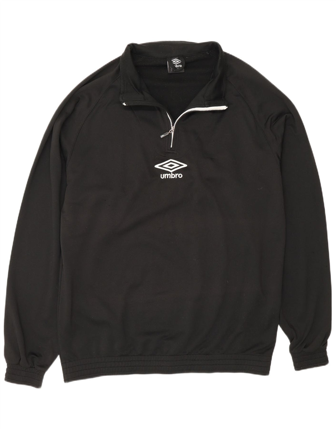 Umbro Tuta da uomo pullover con zip e collo, grande, in poliestere nero