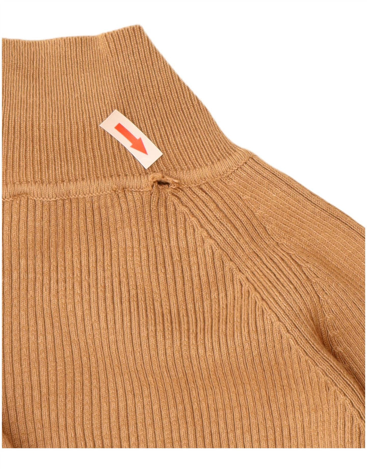 Zara Womens Turtle Neck Jumper Sweater UK 12 Medium Beige Viscose