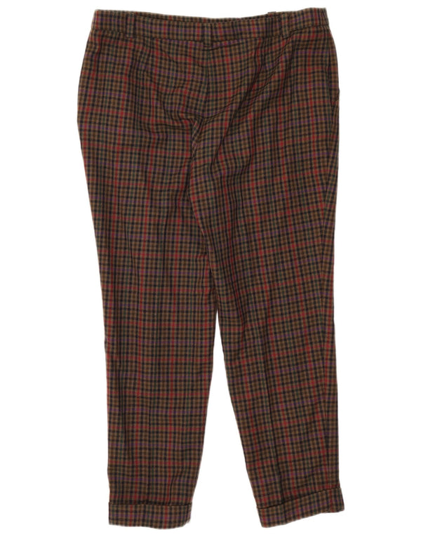 Luisa Spagnoli Γυναικείο Slim Cropped Παντελόνι IT 48 XL W36 L27 Khaki Gingham