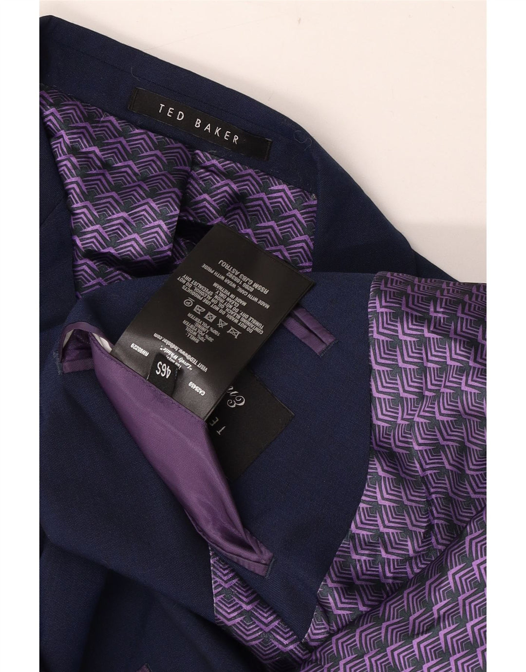 Ted Baker Herren-Blazer mit 2 Knöpfen, UK 46 3XL, marineblaue Wolle
