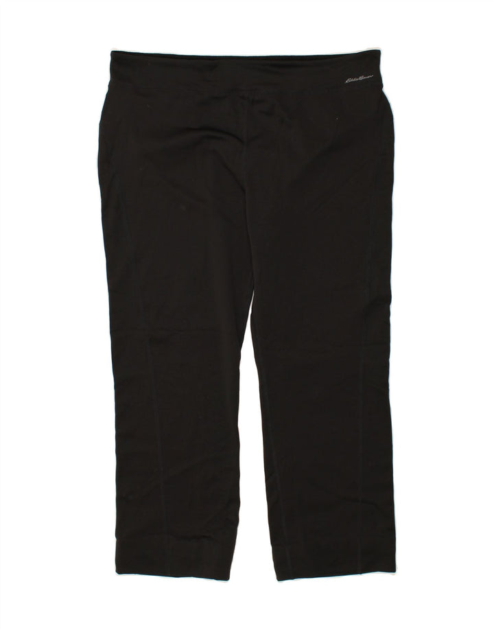EDDIE BAUER Womens Tracksuit Trousers UK 20 2XL  Black Polyester Vintage Eddie Bauer and Second-Hand Eddie Bauer from Messina Hembry 