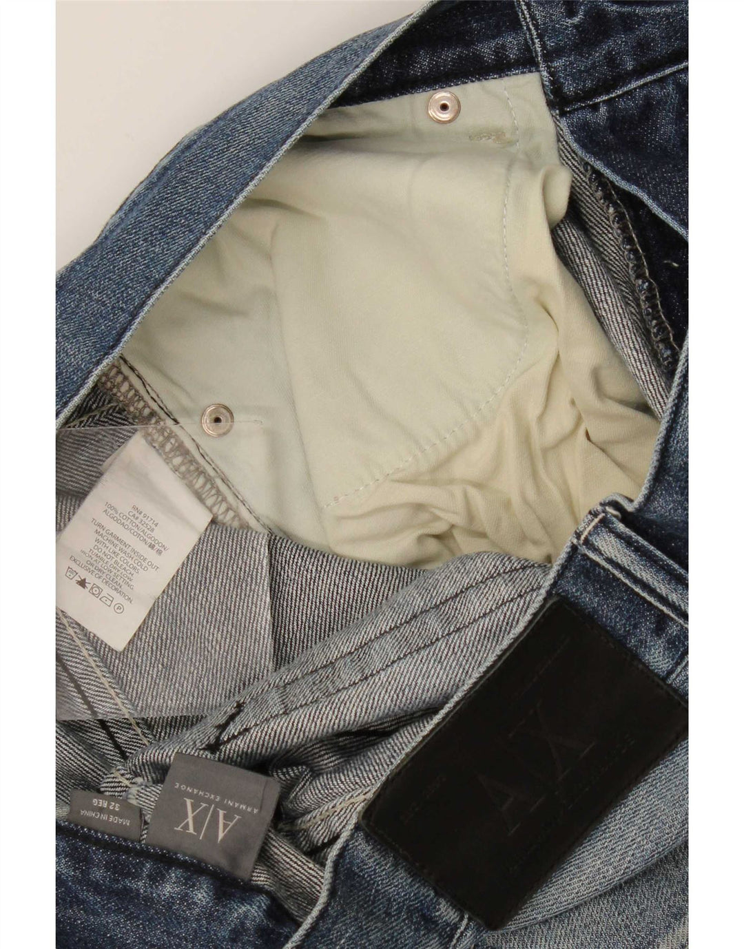 Armani Exchange Mens Loose Jeans W32 L32 Blue Cotton