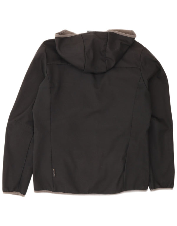 Jack Wolfskin Veste coupe-vent à capuche pour homme UK 36/38 Medium Noir Sports