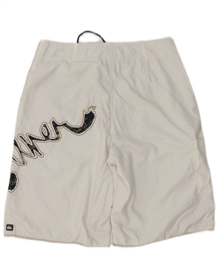 Quiksilver Mens Graphic Swimming Shorts Medium White Polyester