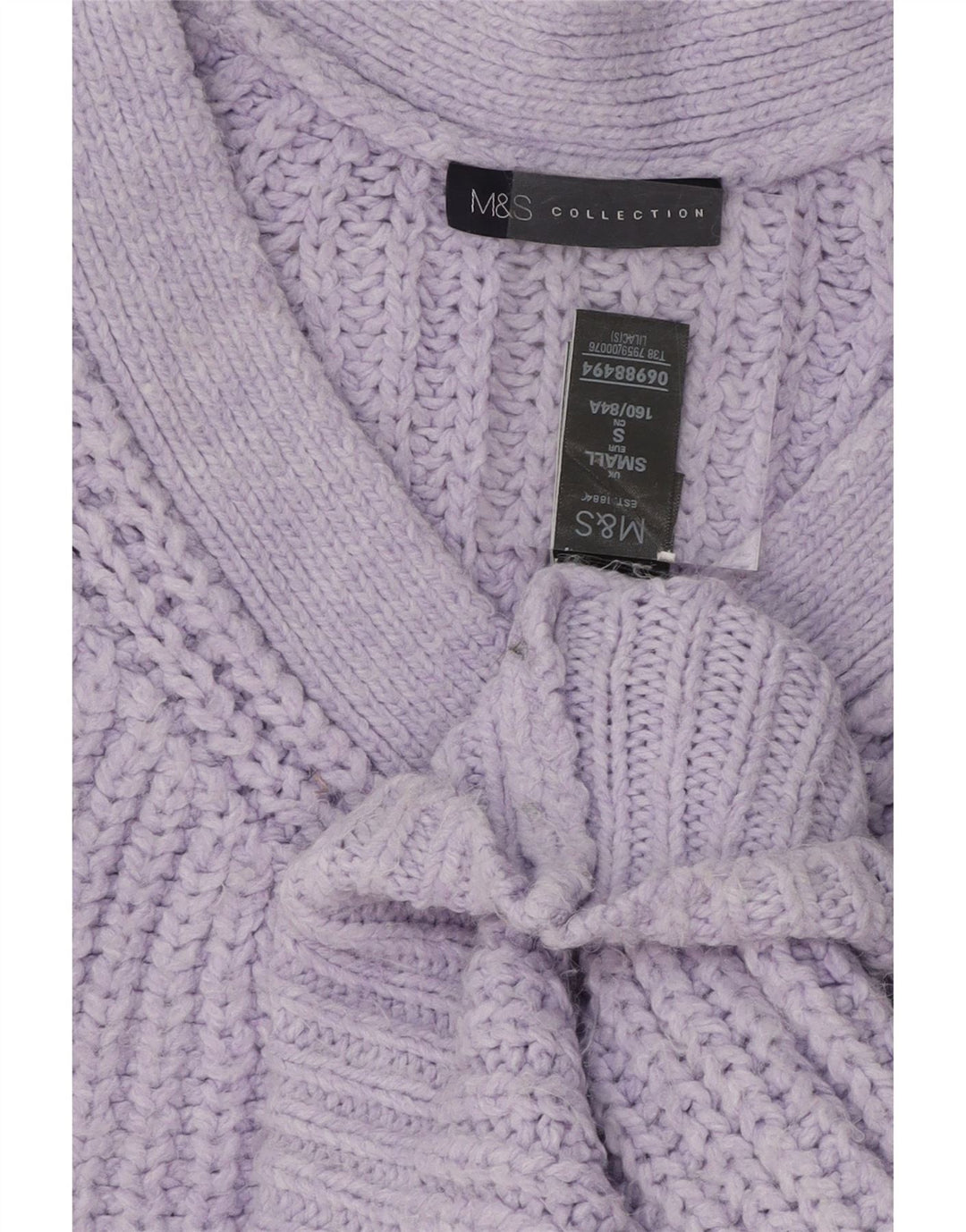 MARKS & SPENCER Womens Oversized V-Neck Jumper Sweater UK 10 Small Purple Vintage Marks & Spencer and Second-Hand Marks & Spencer from Messina Hembry 