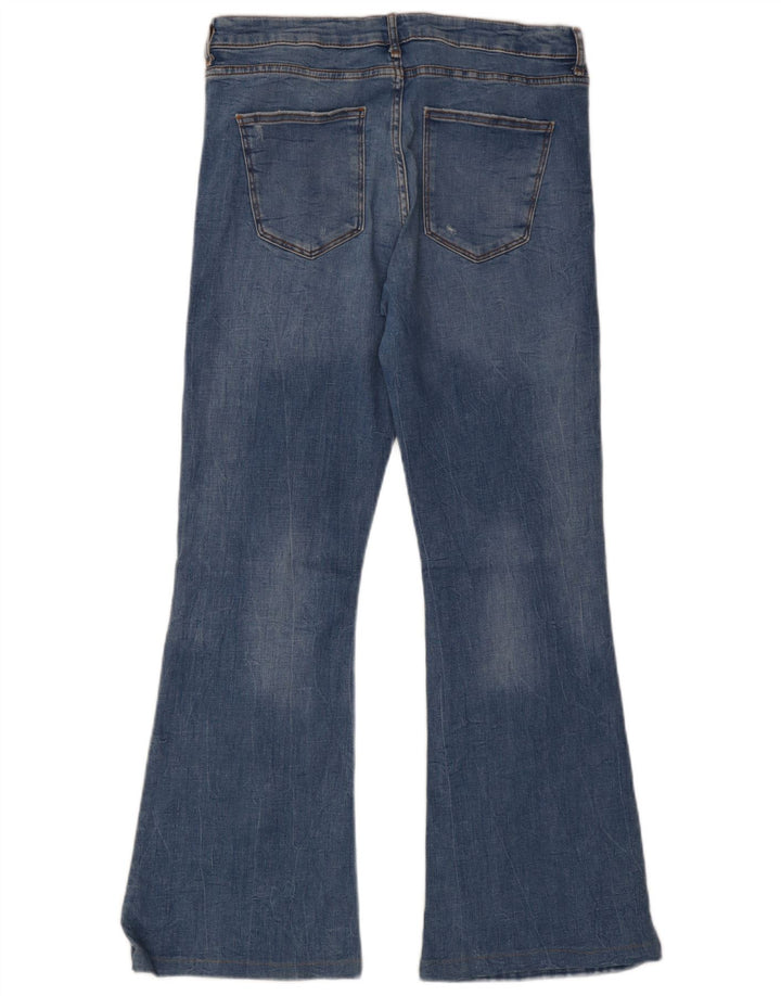 Zara Womens Flared Jeans EU 44 XL W34 L31 Blue Cotton