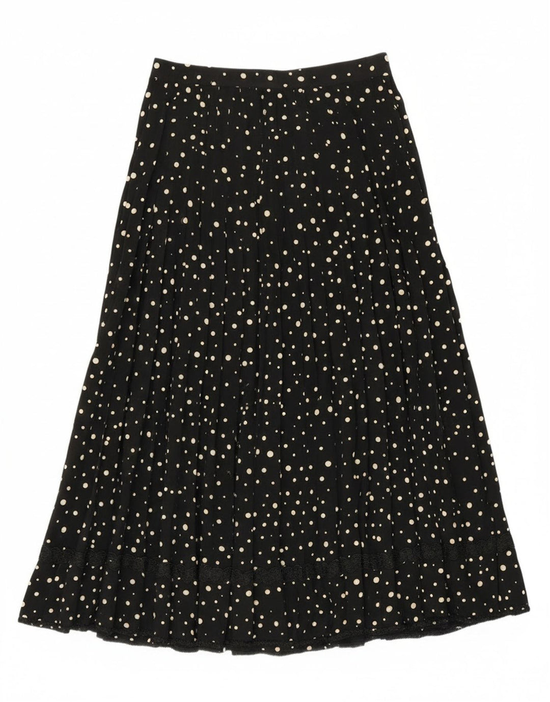 Gonna a trapezio vintage da donna W28 media nera maculata