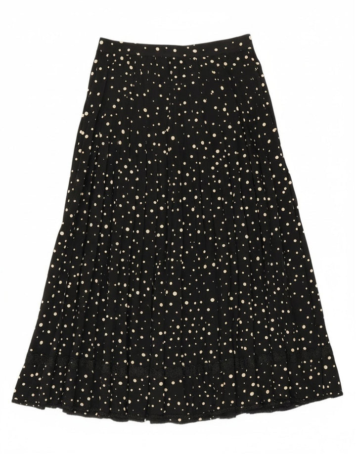 Gonna a trapezio vintage da donna W28 media nera maculata