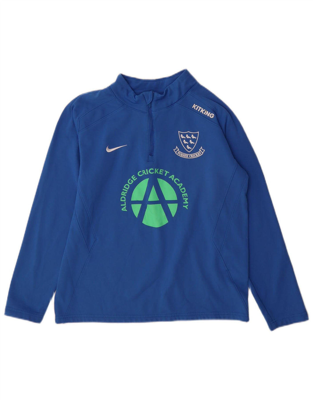 Nike Boys Graphic Zip Neck Pullover Tracksuit Top 13-14 Years XL Blue