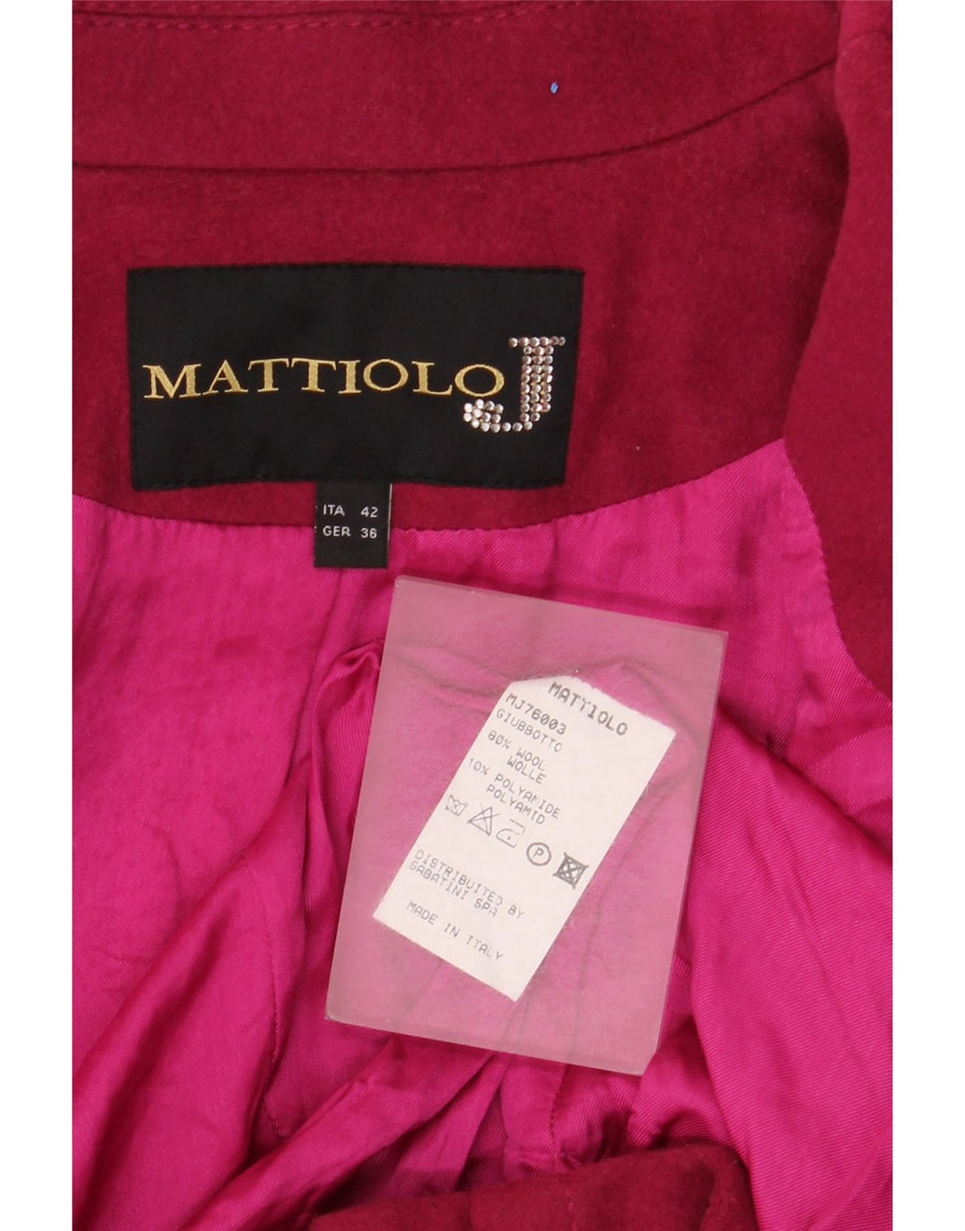 Gai Mattiolo Womens Double Breasted Blazer Jacket IT 42 Medium Pink Wool