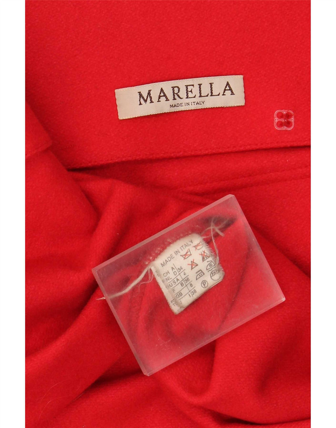Cappotto doppiopetto oversize da donna Marella UK 8 piccolo in lana rossa