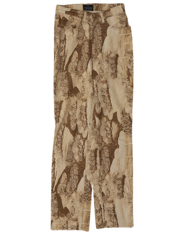 Pantaloni Casual Dritti Donna Trussardi Fantasia Astratta W26 L31 Beige