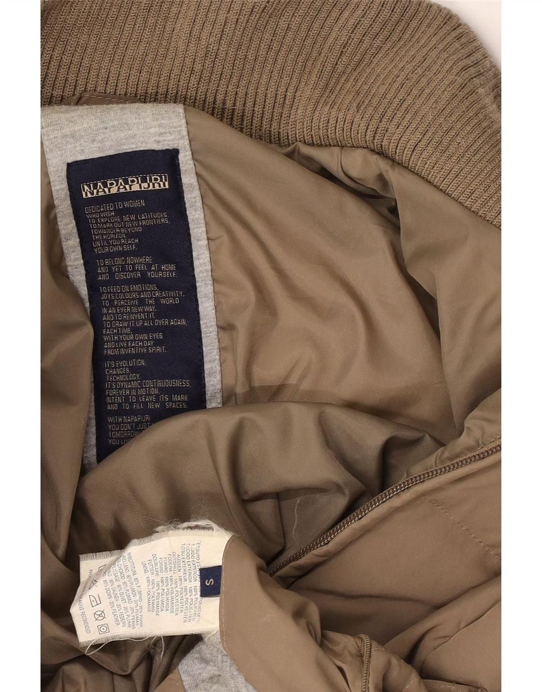 Napapijri Womens Padded Coat UK 10 Small Brown Polyester