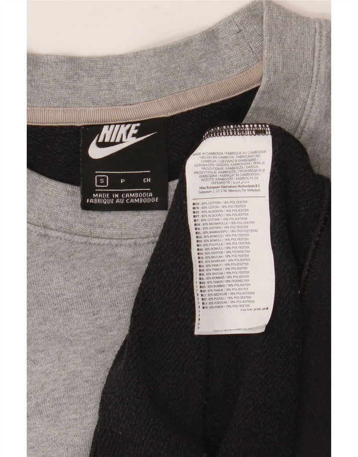 Nike Mens Graphic Sweatshirt Jumper Small Black Colourblock Cotton