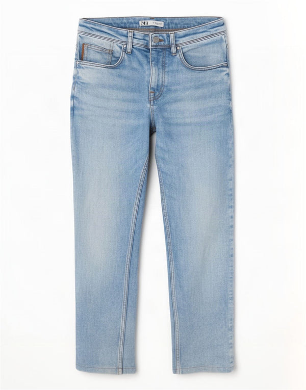 Zara Mens Cropped Slim Jeans EU 40 Medium W31 L25 Blue Cotton