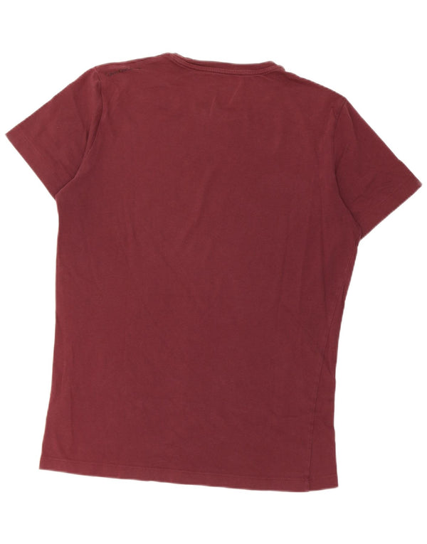 Calvin Klein Jeans - Camiseta gráfica para hombre, parte superior de algodón burdeos medio