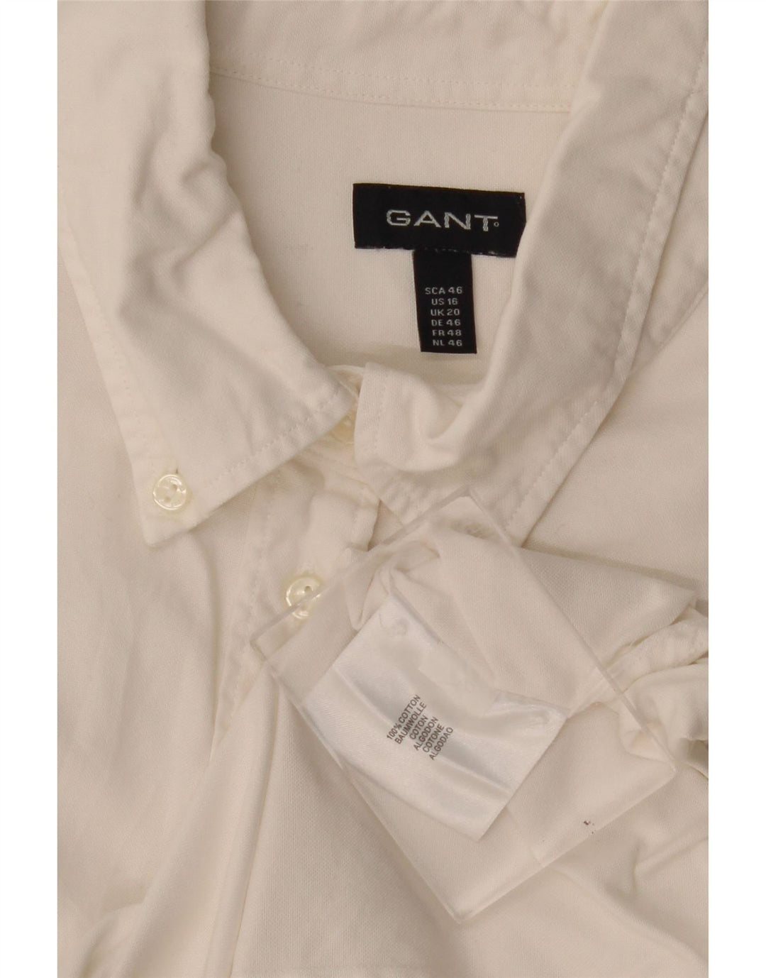Gant Womens Shirt UK 20 2XL White Cotton