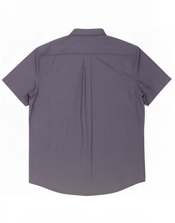 Superdry Herren Kurzarm-Hemd mit regulärer Passform, 2XL, blaue Baumwolle