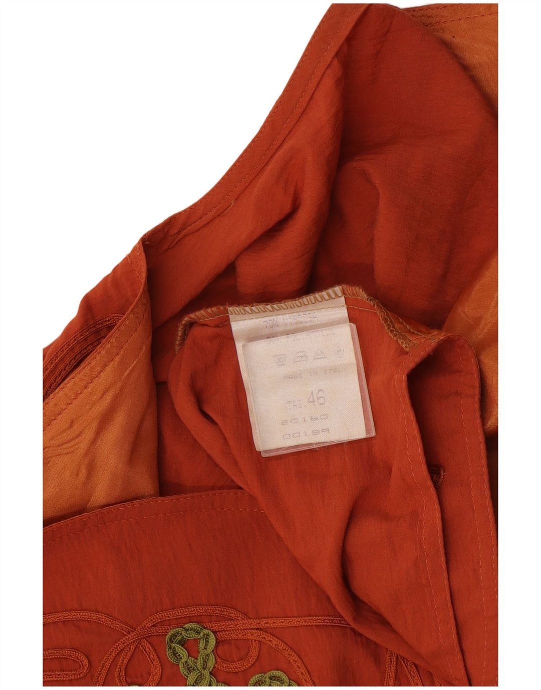 Vintage Womens Crop Waistcoat IT 46 Large Orange Viscose