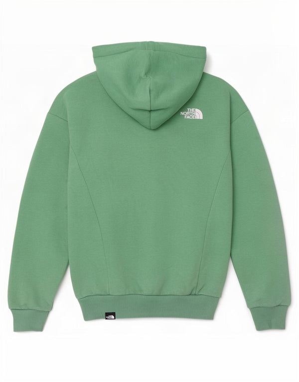 The North Face Womens Graphic Loose Fit Hoodie Jumper UK 6 XS Green Cotton