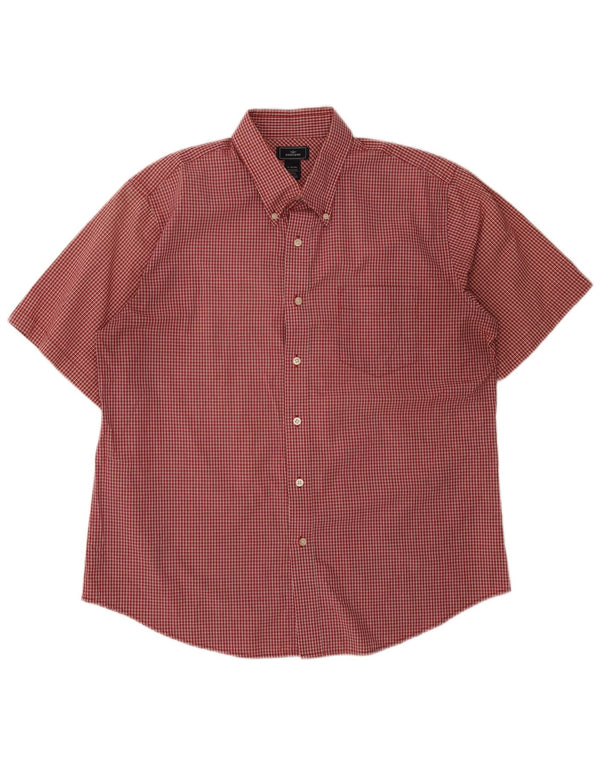 Dockers Camisa de manga corta para hombre, ajuste regular, talla 16 1/2, algodón rojo grande