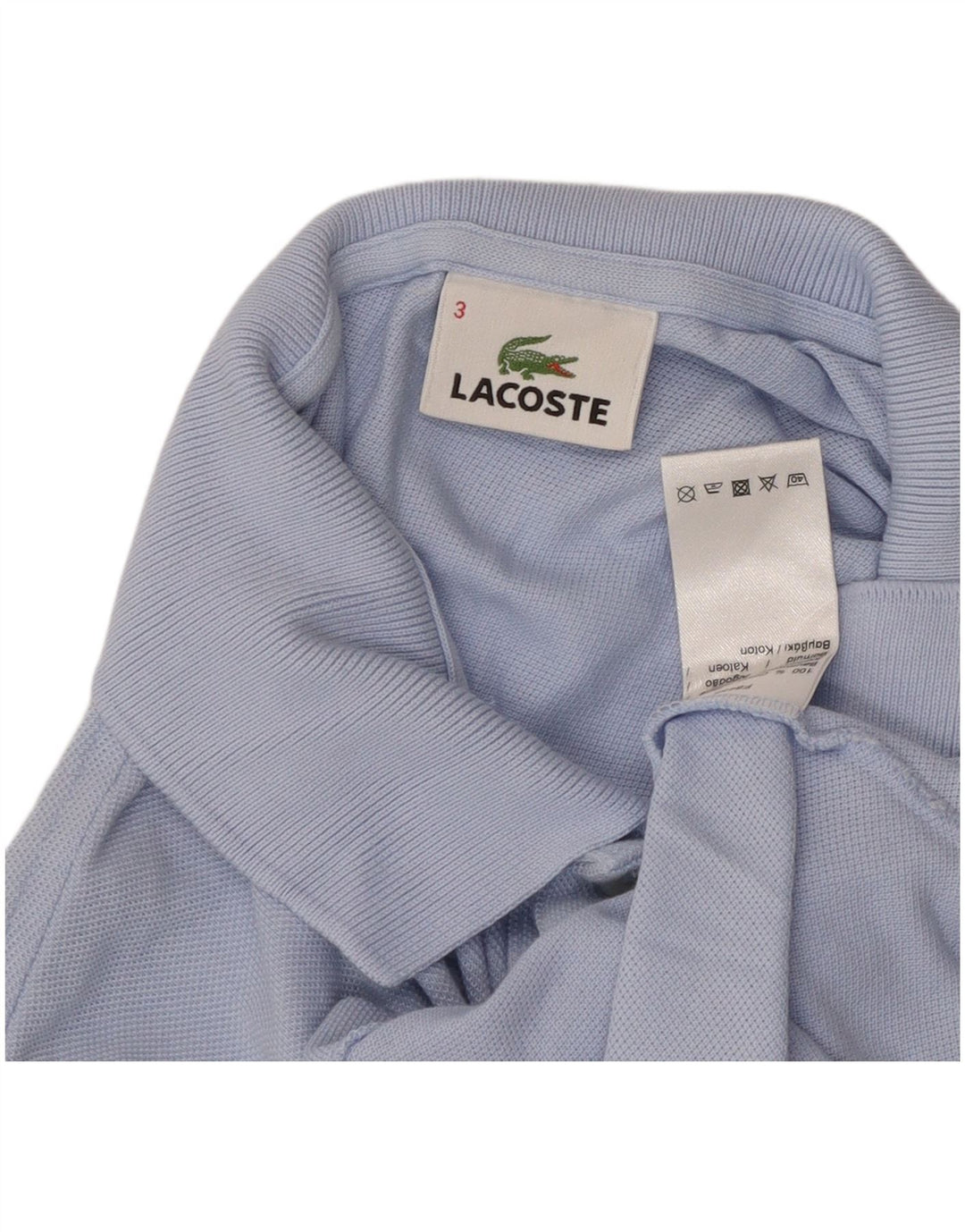 Lacoste Mens Polo Shirt Size 3 Small Blue Cotton