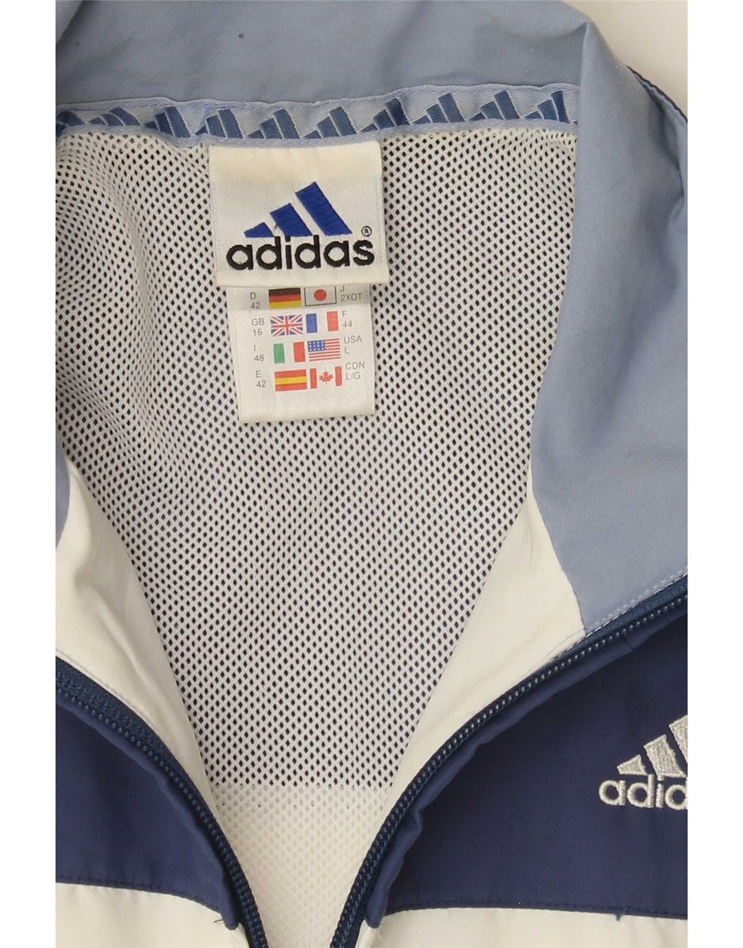 Adidas Womens Oversized Tracksuit Top Jacket UK 16 Large White Colourblock