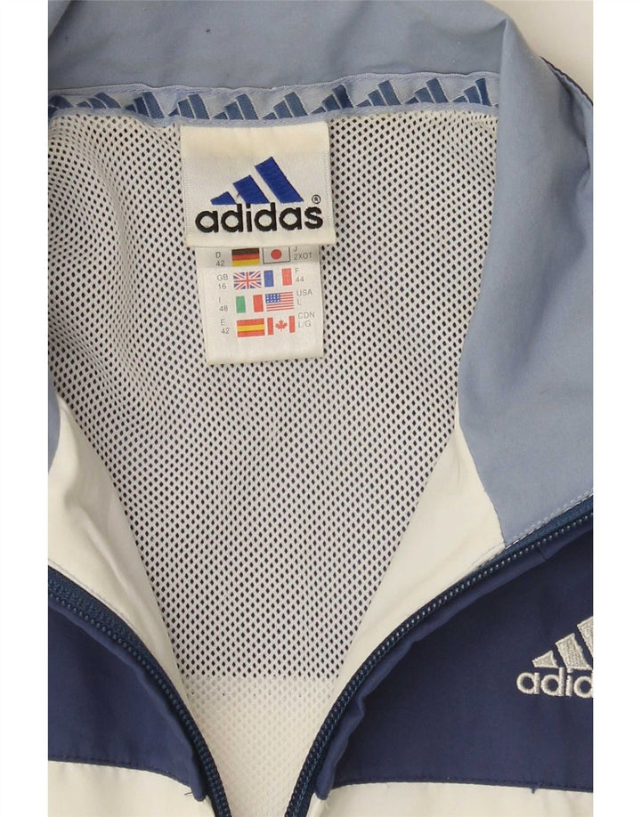 Adidas Womens Oversized Tracksuit Top Jacket UK 16 Large White Colourblock