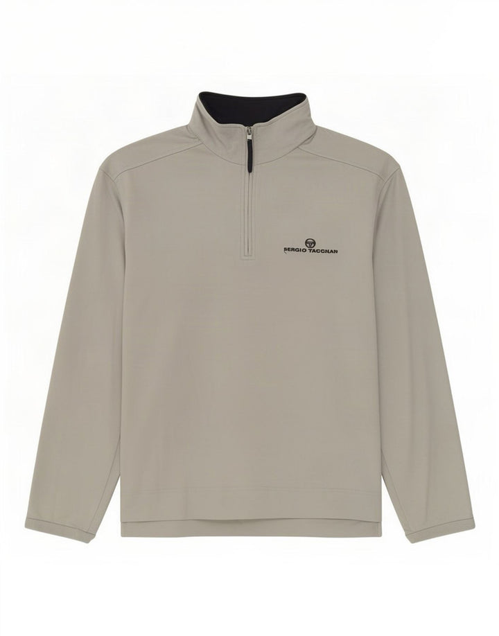 Sergio Tacchini Mens Zip Neck Pullover Tracksuit Top Large Grey