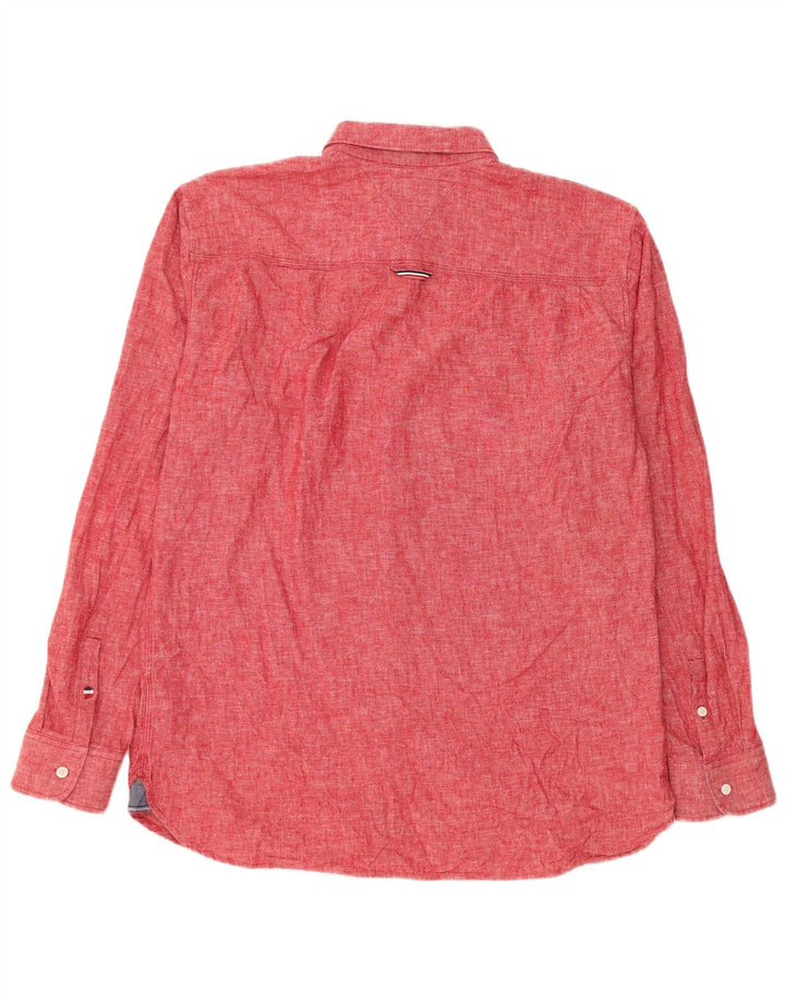 Camicia da uomo vestibilità regolare Tommy Hilfiger grande lino rosso
