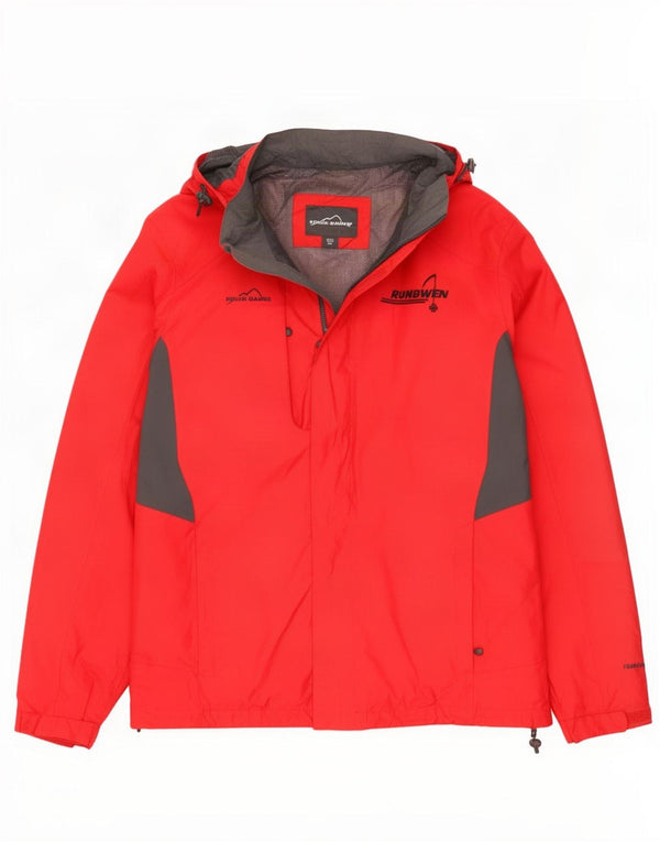 Jaqueta corta-vento masculina Eddie Bauer 2XL poliéster colorblock vermelho