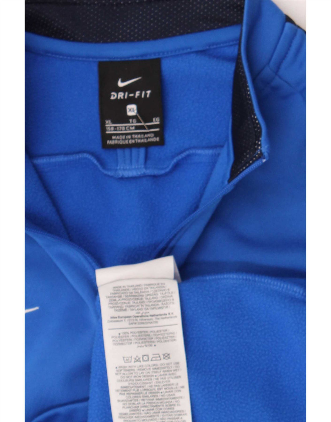 Nike Boys Pullover med lynlås-hals træningsdragt Top 13-14 år XL Blå Colourblock