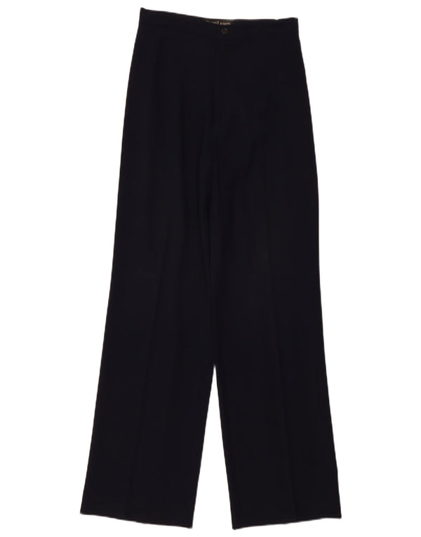 Ralph Lauren Womens High Waist Suit Trousers US 8 Medium W28 L31 Navy Blue